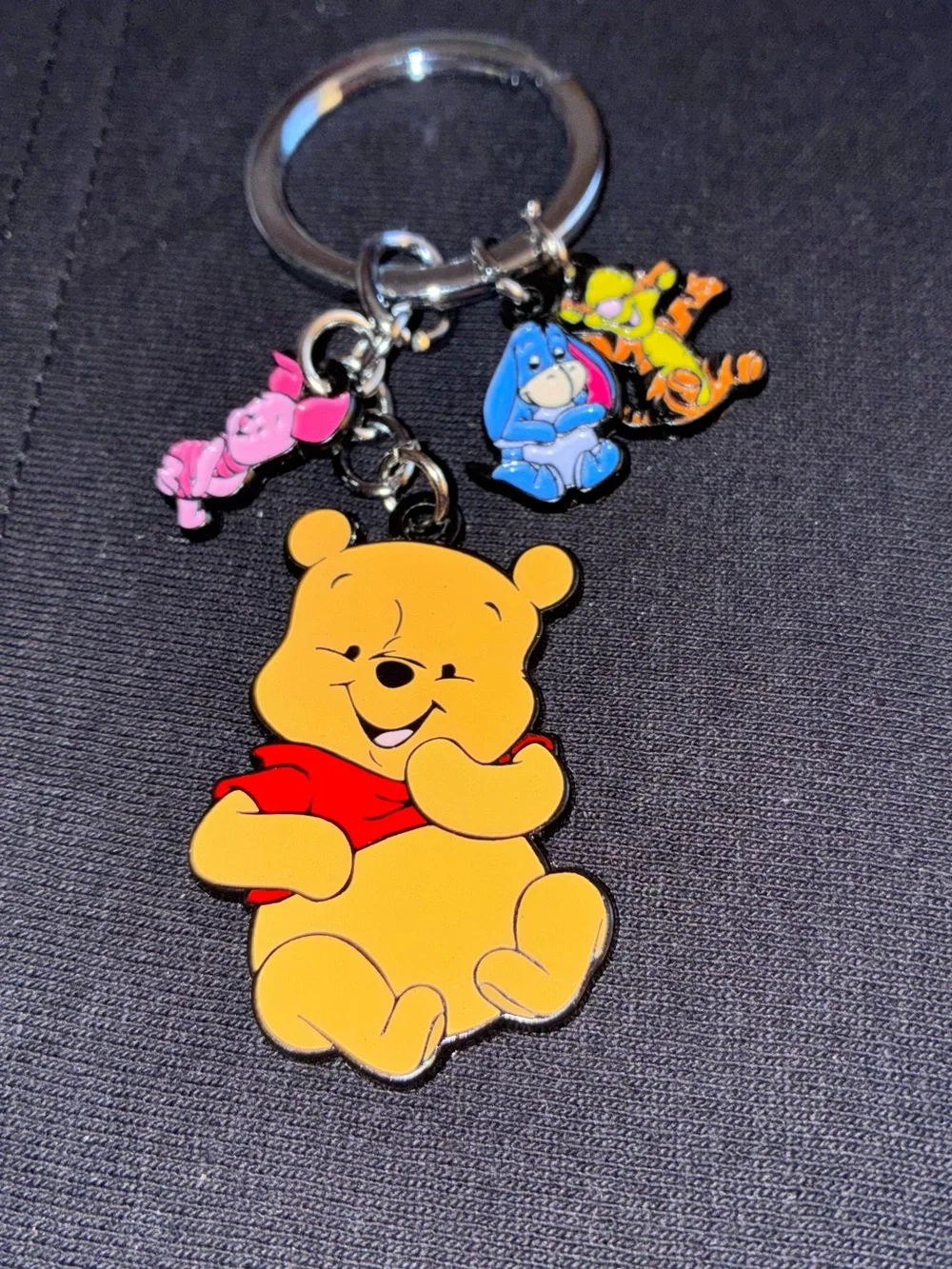 Winnie the Pooh Enamel Keychain Charm - Yellow/Red